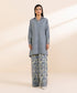 Women's Unstitched Light Khaddar Printed Blue 2 Piece Suit
